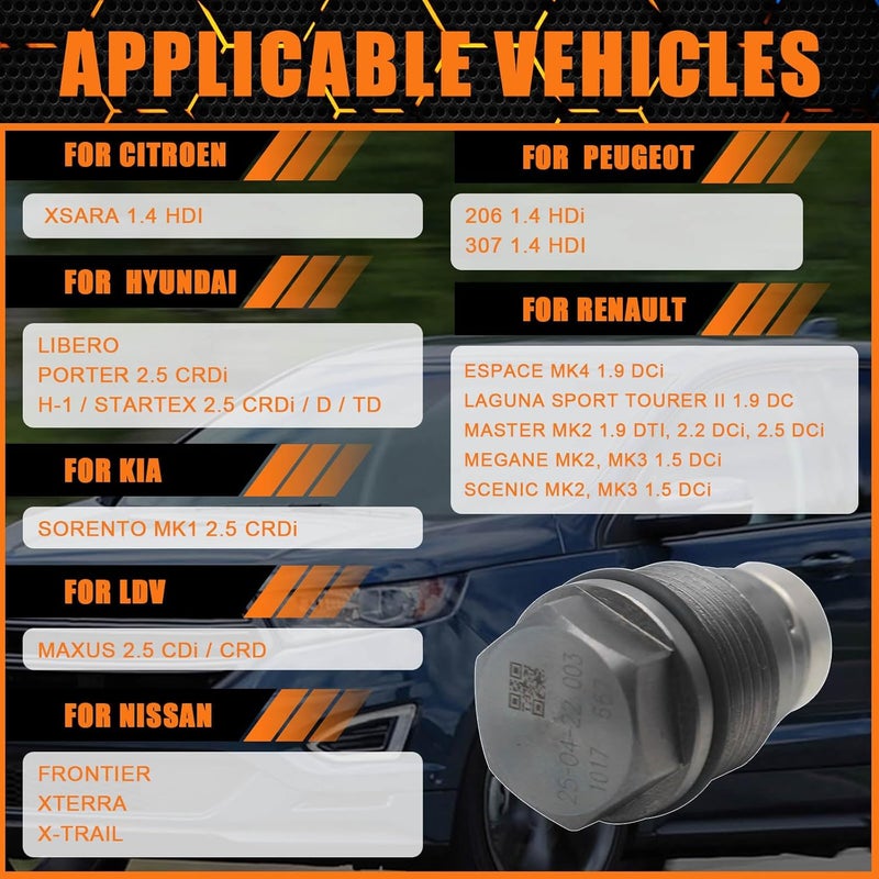 KEVCCE 1110010017 Pressure Sensor Switch Hydraulic Fuel Rail Pressure Relief Limiter Valve for Dodge Diesel 6.7L 2014-2017 Hyundai Libero Porter H-1 KIA Sorento 2.5 CRDi，Replace - Image 4